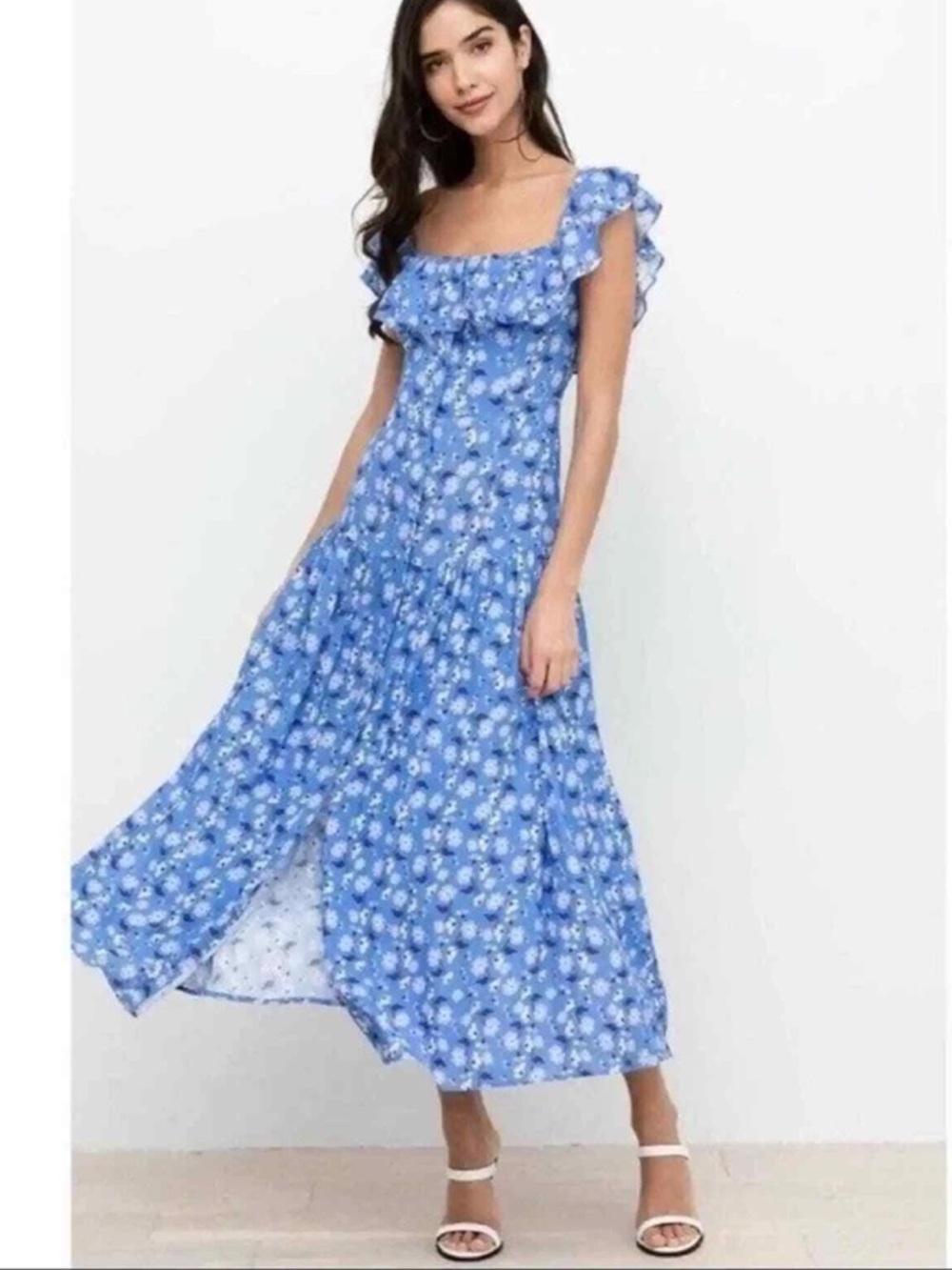 Yumi Kim Blue Floral Off-Shoulder Maxi Dress - Picture 2 of 9